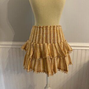 Aerie orange and yellow stripped skirt